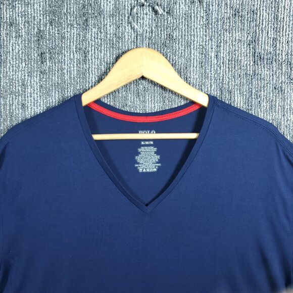 Polo Ralph Lauren Men's V-Neck T-Shirt XL Classic Navy Blue - Picture 2 of 13